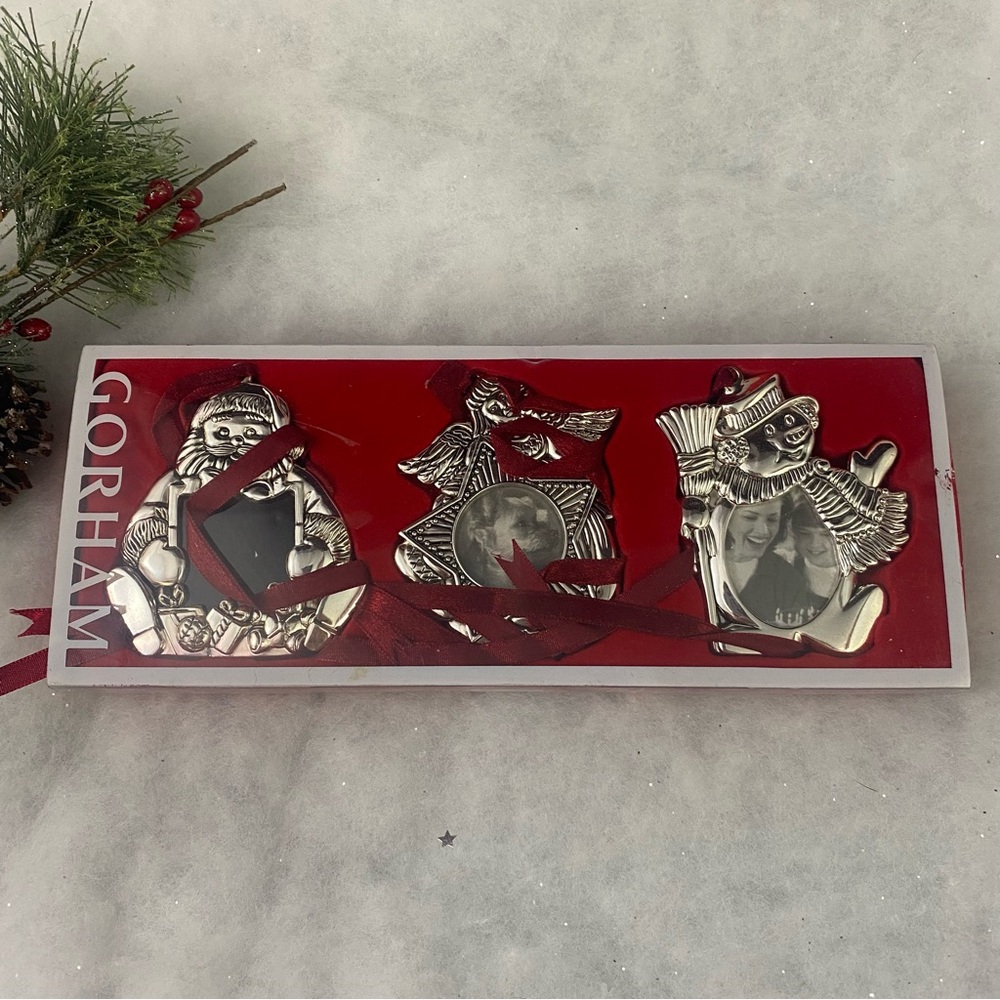 Gorham Silver Photo Frame Holiday Ornament Set
